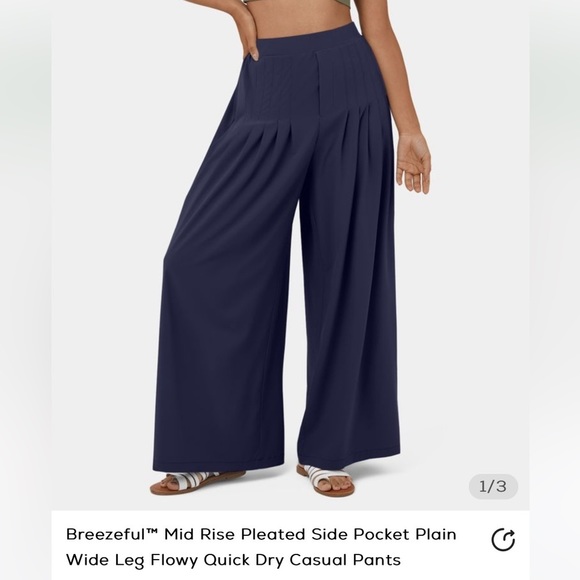 HALARA Pants - HALARA BREEZEFUL quick dry wide leg pleated pants NWOT